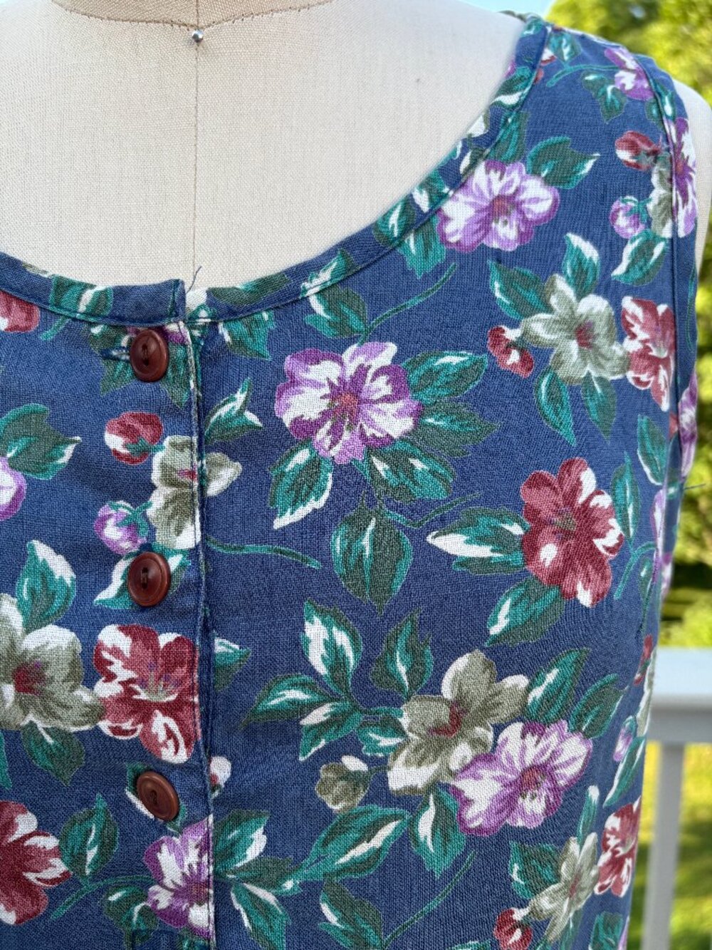 Vintage GAP 100% Linen Maxi Dress Small Floral 90s Y2K Cottagecore Dainty - Picture 5 of 9